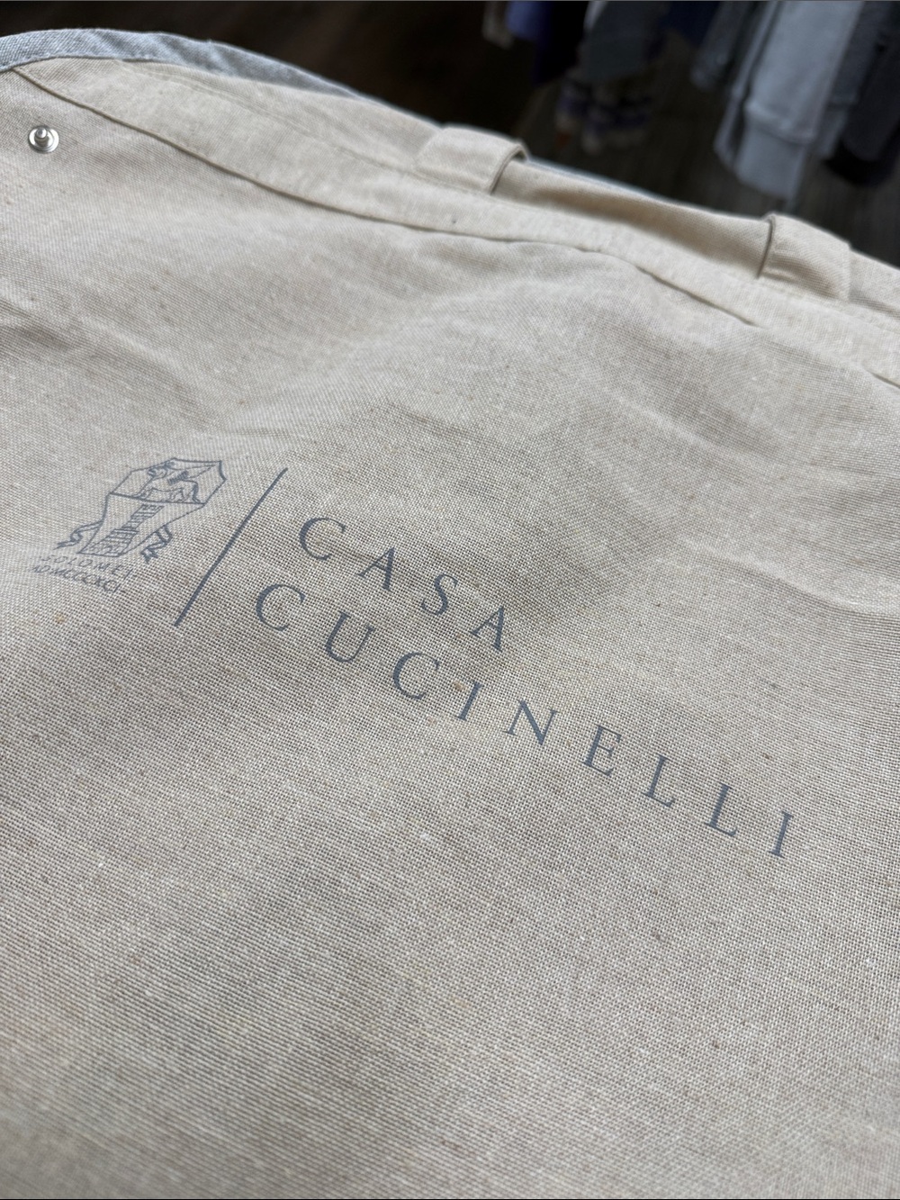 Brunello Cucinelli Linen Garment Bag for Blazers Shirts Tops